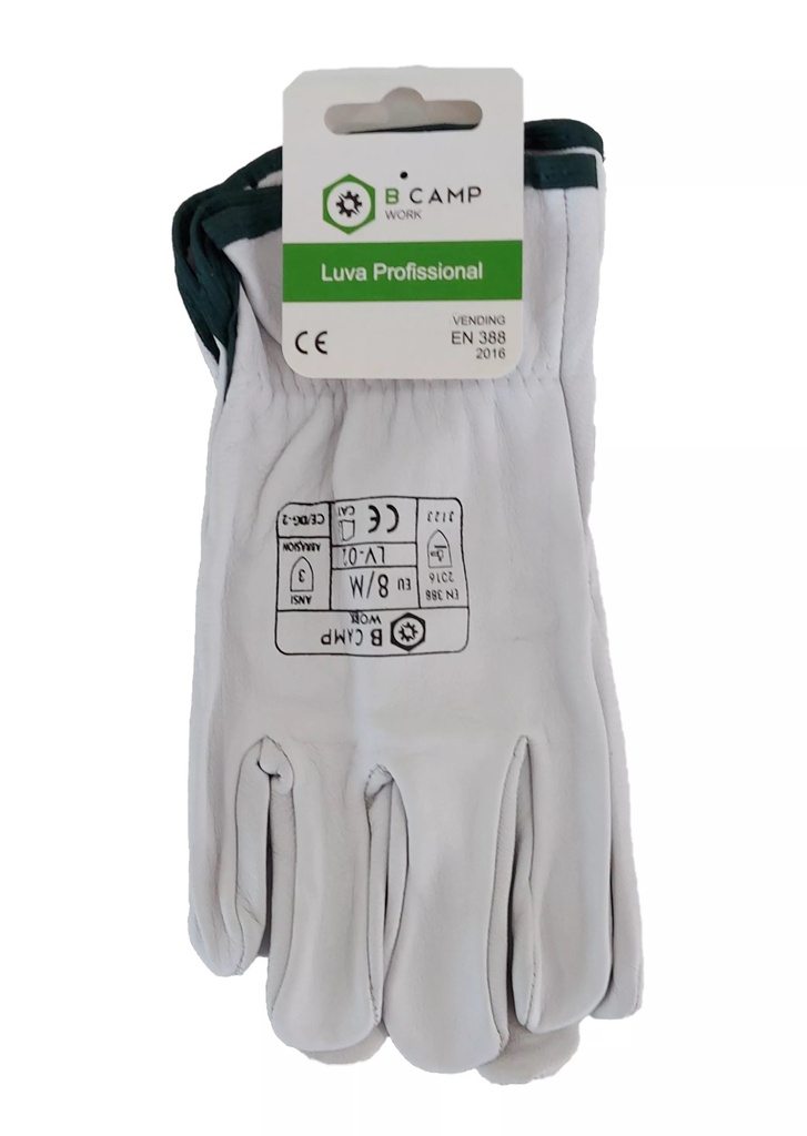 [P2786] Luvas cinzas em pele de vaca. CE: EPI de categoría II (pack individual) (Tamanho 7 (S))