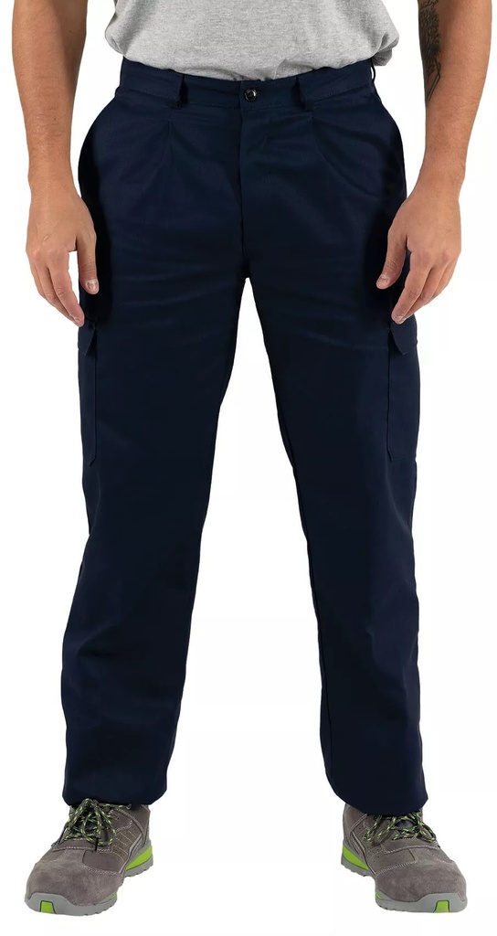 [TAGI002938] Calças multibolsos, 65% Poliester 35% Algodão (T-007) (Azul Marinho, 36)
