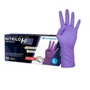 Luvas de nitrilo HR 8 roxa sem pó I 30 cm de comprimento I 11,4 gramas I Cuatrogasa (Pack 50)