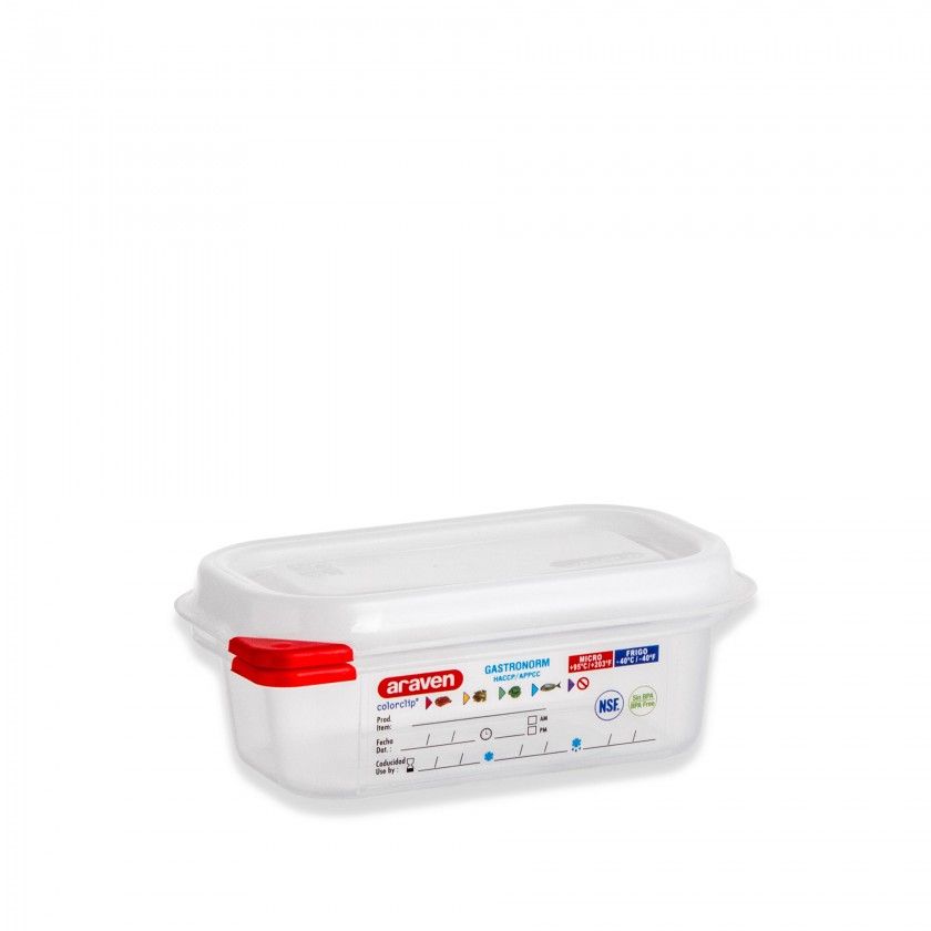 [ARAV003338-03020] Caixa Hermética Polipropileno 1/9, 176mm x 108mm x 65mm, 0,6 litros ARAVEN