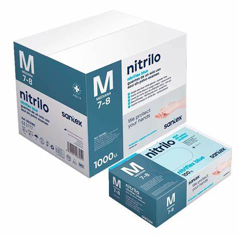 [SANT003372] Luvas de Nitrilo Santex sem pó Laranja, GRIP,  8,5g (Pack 50) (cópia) (XS)