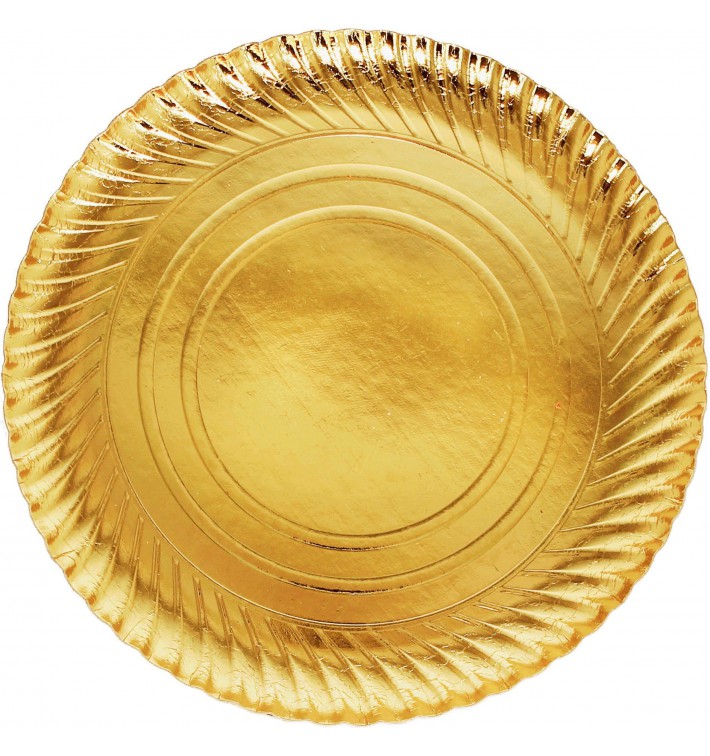 [DUPL003443] Prato em cartão dourado, 1000 gramas, n° 6 27cm, pack 50 unidades (Preço unitário)