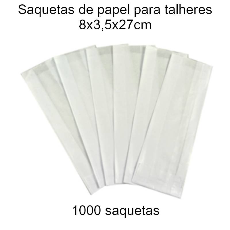 [CON001980] Saco de Papel Branco SB001 Talher 27x18x3,5 (A x L x F: cm), Caixa de 1000 uni