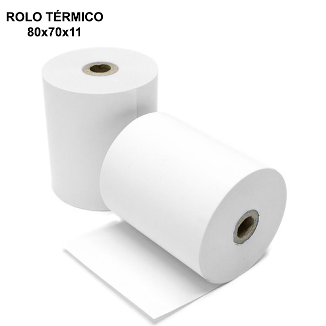 [CON005060] Rolos de papel para registadoras I Rolo Térmico - 80x70x11/50 (pack de 10 rolos)