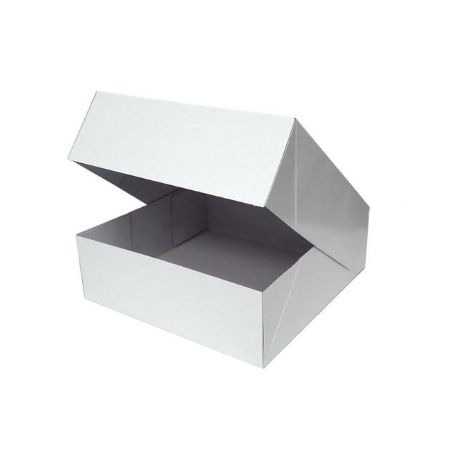 [CPB002020] Caixa em papel Branco para bolos e pastéis -  Nº 2/P12 – 19x15x7 (cm) ECOVALOR incluído, Caixa de 100 uni