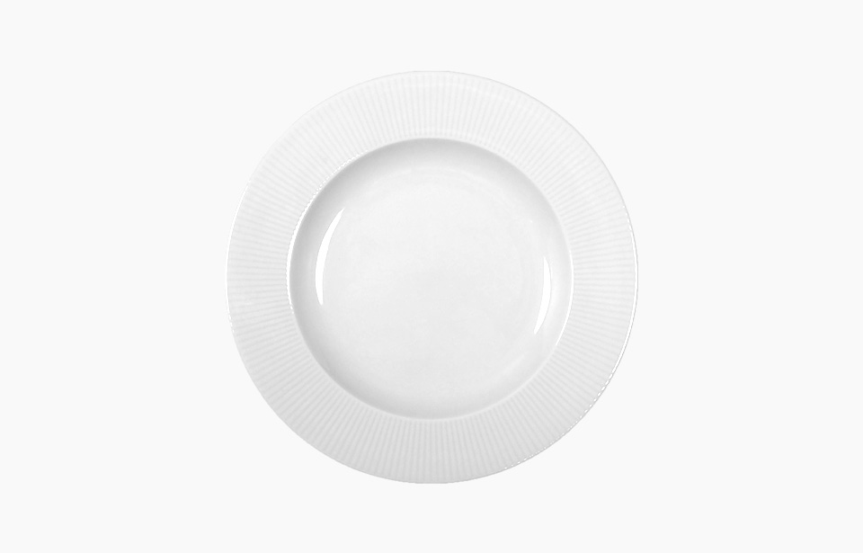 [CVER004064] Prato raso branco de 24 cm, Linha Raio