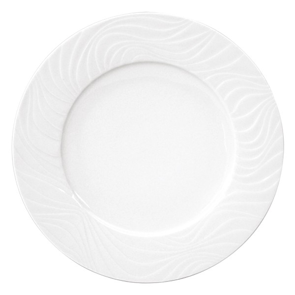 [SPAL004094] Prato raso, branco, 28 cm, Linha Waves I SPAL