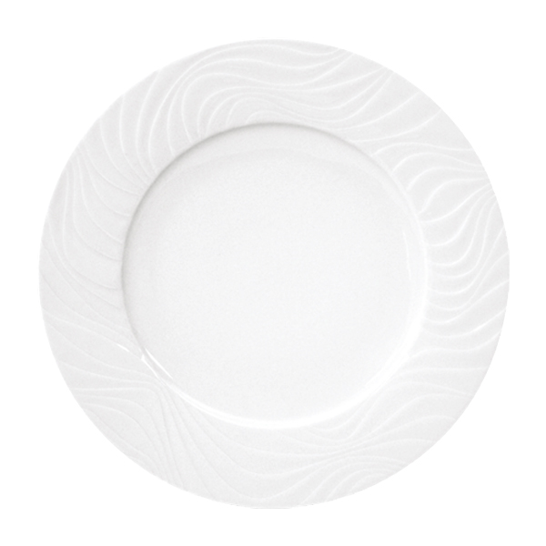 [SPAL004096] Prato raso, branco, 25 cm, Linha Waves I SPAL