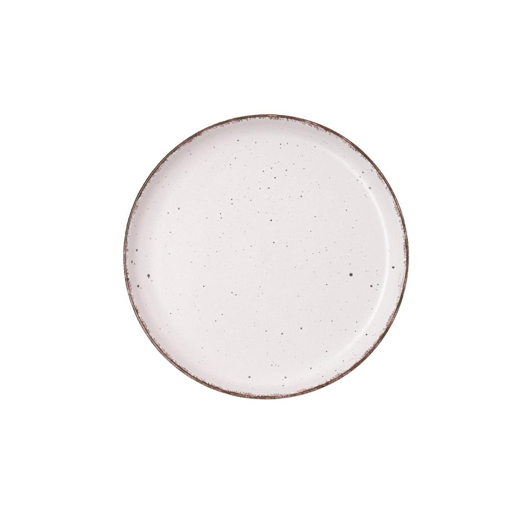 [QUID004200] Prato sobremesa, cerâmica Bege 20x2,5 cm (Linha Duna - QUID)