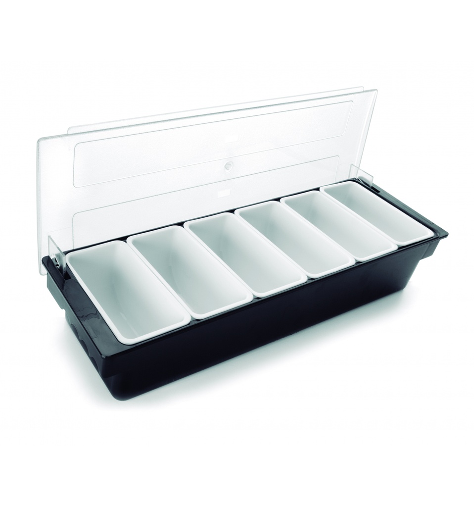 [LACO004311] Caixa de condimentos com tampa, 50x16x9 cm, 6 compartimentos de 450 ml - LACOR
