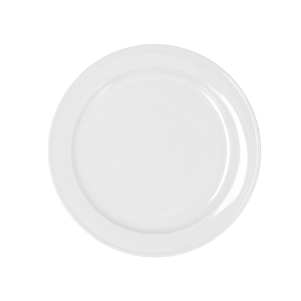 [P4664] Prato raso branco de 24 cm, Linha GLACIAL ALA STRECHA