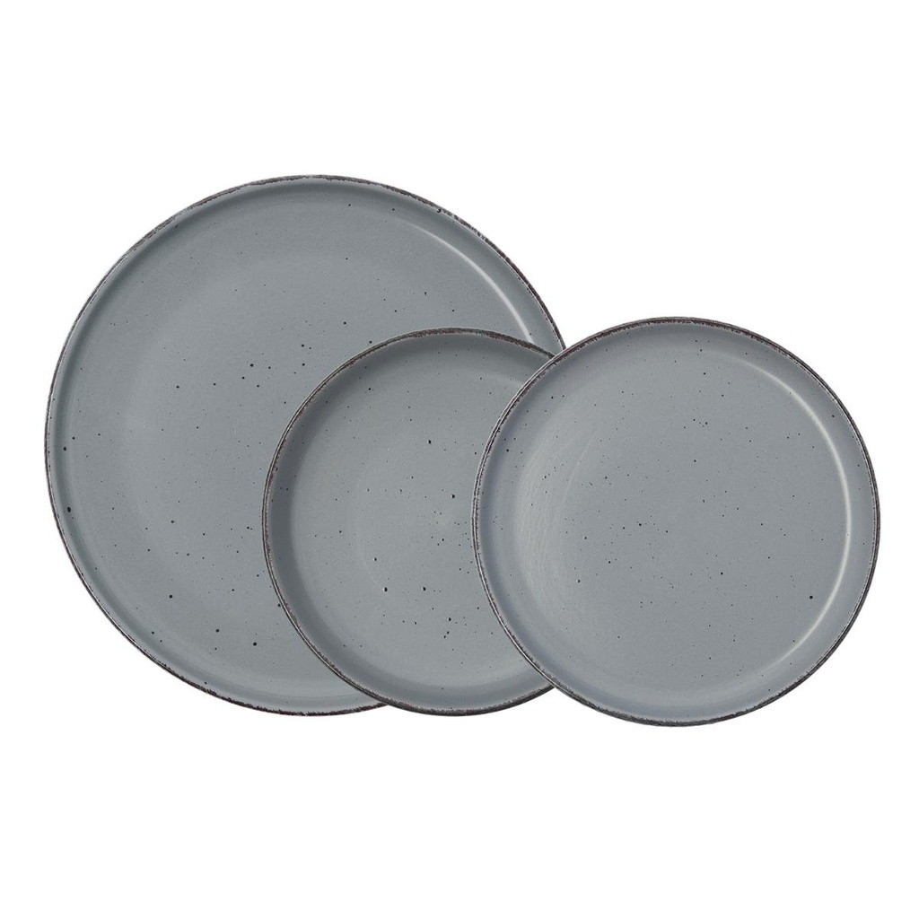 [ADIB004756] Conjunto de Louça, Cerâmica Cinza 12 Peças (Linha Duna - QUID)
