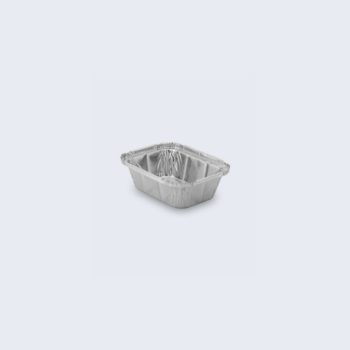 [P397-P402] Embalagem Alimentar Alumínio Rectangular TP09A I EM09A, 50my, 280 ml + Tampas PE, caixa 1600 uni, pack 100 unidades (Preço unidade)