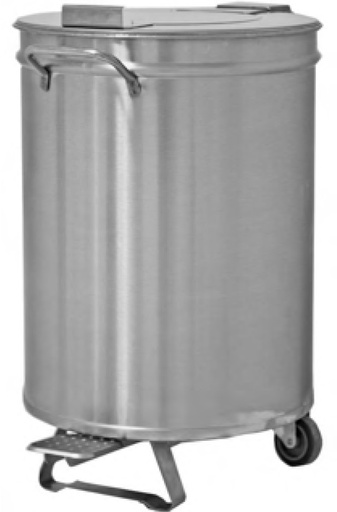 [ACTI004899-ACTIMAC100] Balde do lixo com rodas em inox | Capacidade 100 L
