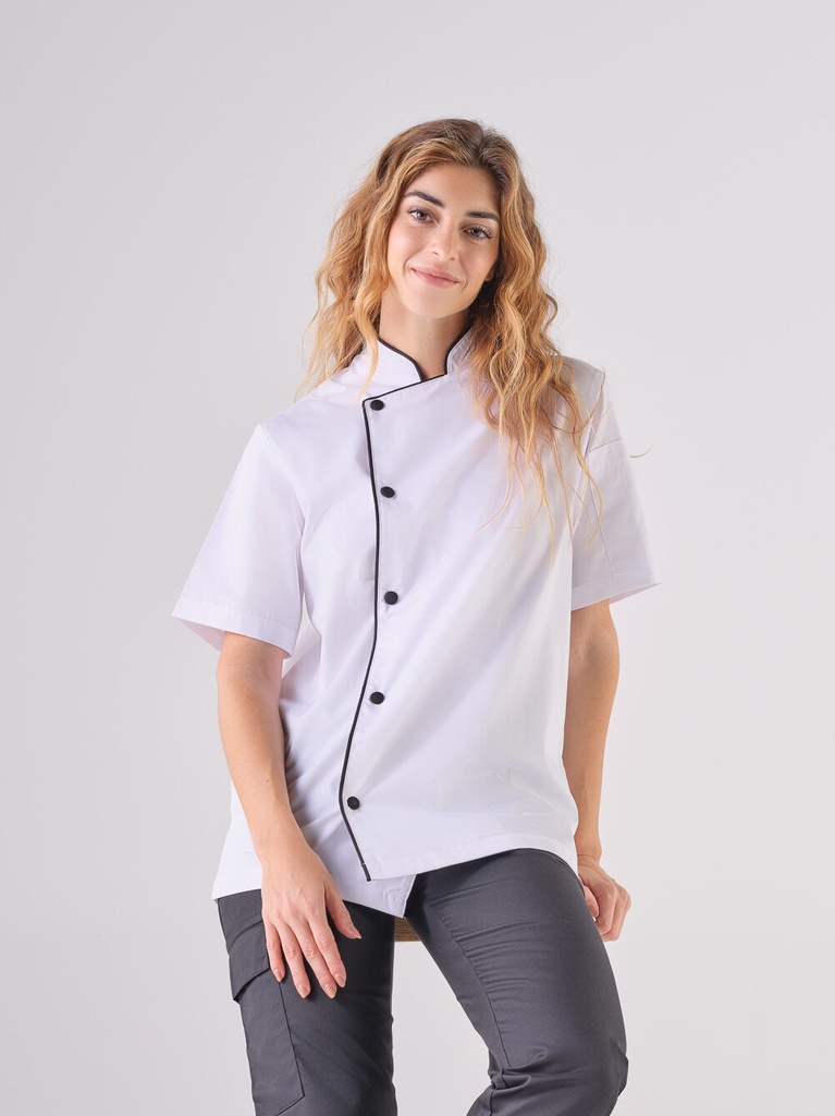 [NAIV005322] Jaleca unissexo, modelo Dora (Branco, XS)