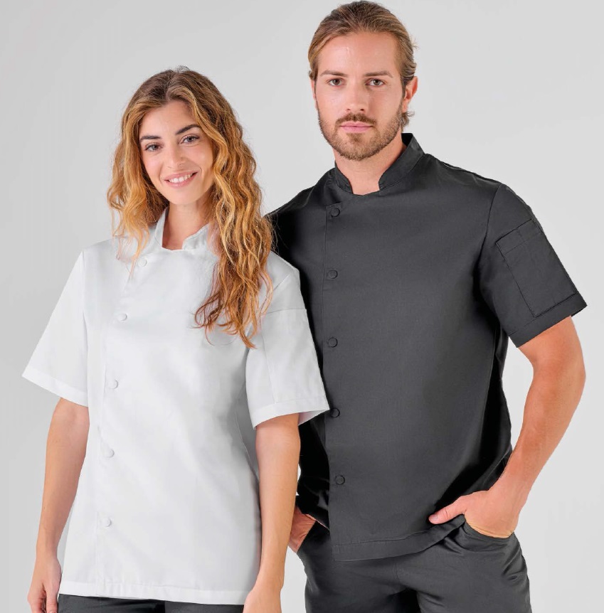[NAIV005780] Jaleca unissexo, modelo Kara (Branco, XS)