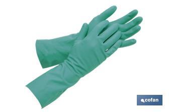 [P5890] Luvas de borracha nitrílica verdes UNE-EN 20388, interior confortável (S)
