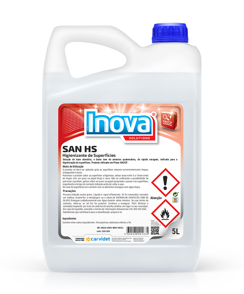 [CARV006283-DGI7131] SAN HS, 750 ml: Higienizante de superfícies base alcoólica - INOVA (cópia)