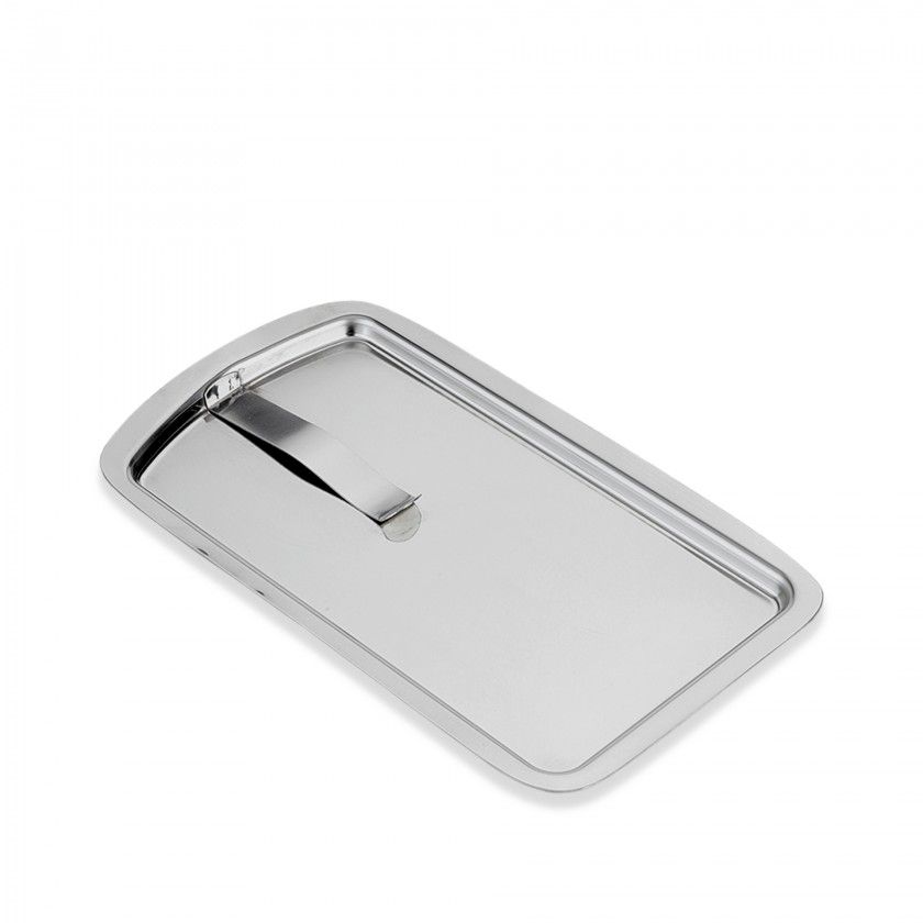 [LACO006334-68017] Bandeja Porta Conta Inox com Pinça 21,5x12,3cm