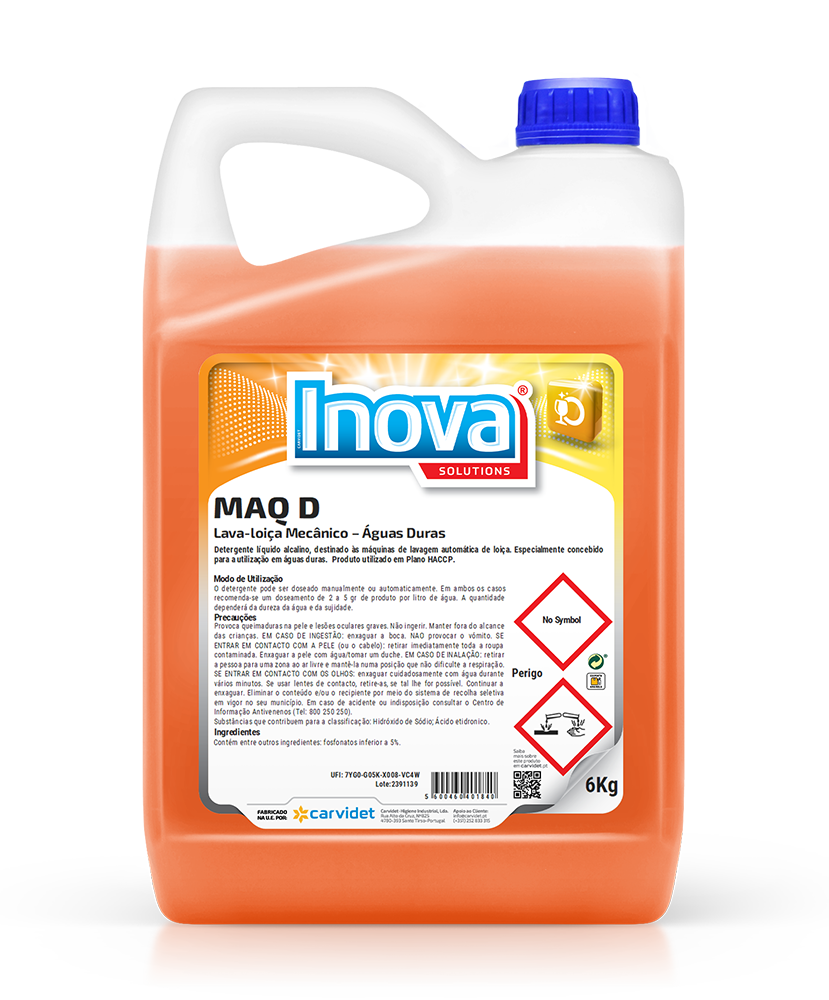 [CARV006580-DGI1211] MAQ D, 5 litros: Detergente para lavagem automática de loiça - Águas duras I INOVA (cópia)