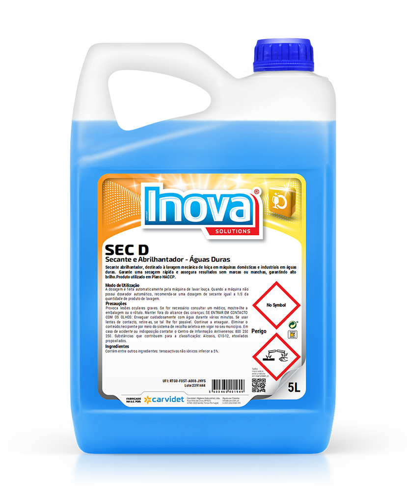 [CARV006589-DGI1231] SEC D, 20 litros: Secante abrilhantador para lavagem automática de loiça - Águas duras I INOVA