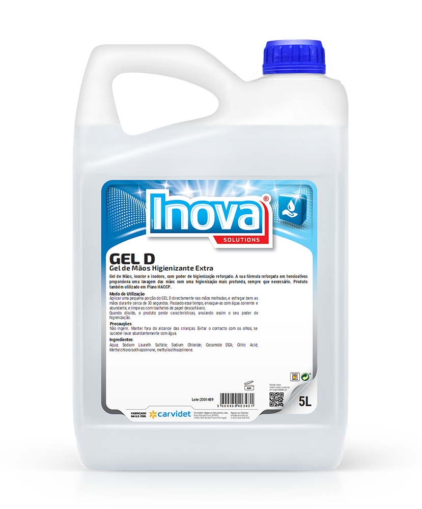 [CARV6600-DGI6611] GEL P Branco, 5 litros: Gel de Mãos Higienizante Extra I INOVA (cópia)