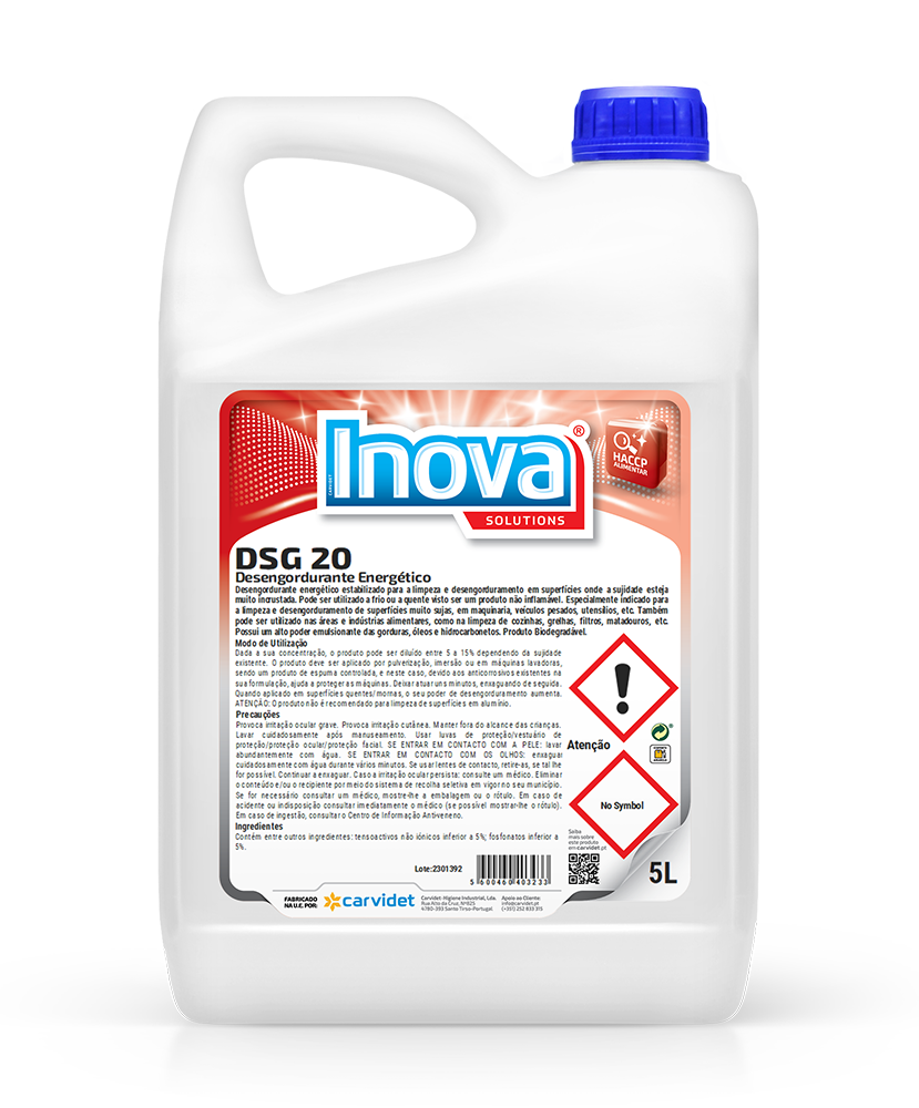 [CARV6602-DGI6211] DSG 20, 5 litros: Detergente desengordurante de superfícies para autolavadoras com antiespuma