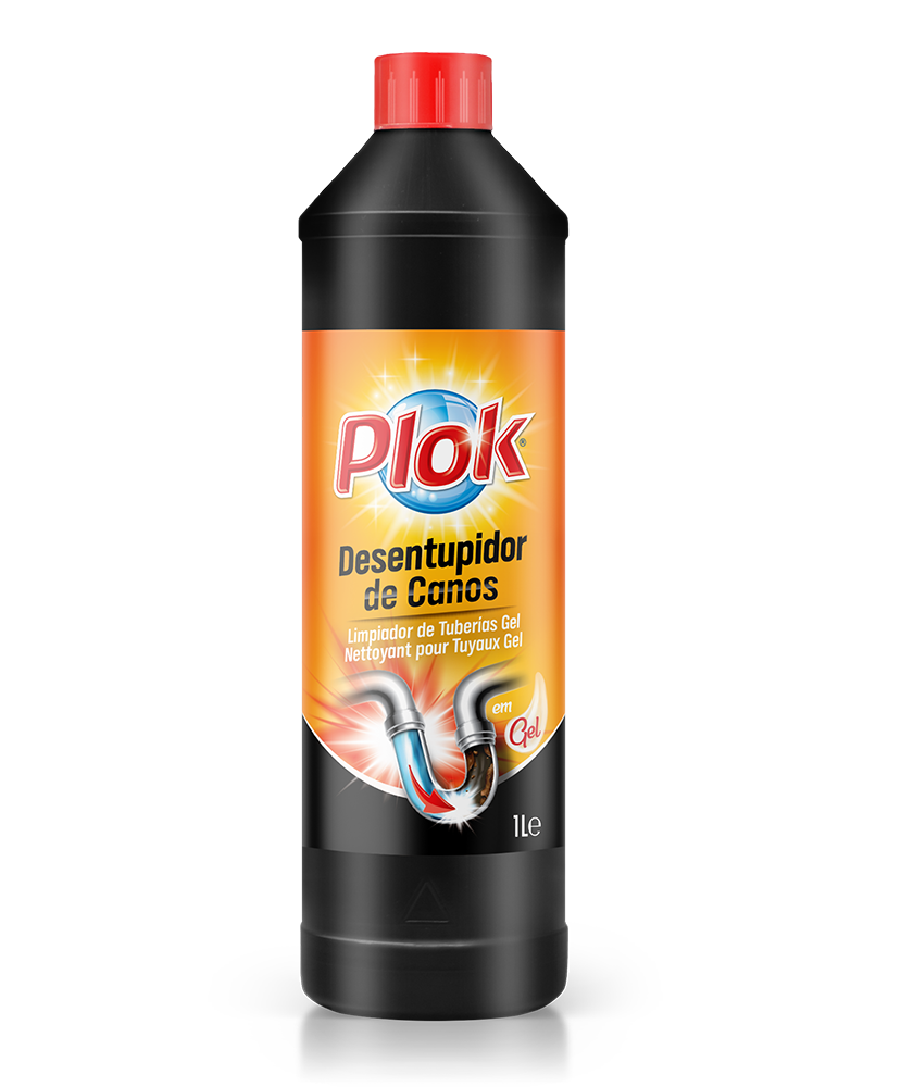 [CARV006693-DGD26110] Desentupidor de canos em gel, 1000 ml: Detergente para eliminação de resíduos orgânicos e minerais I PLOK
