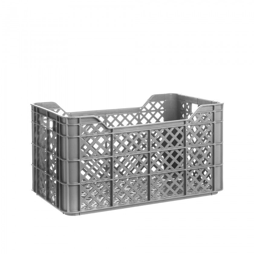 [P006710] Grade perfurada PU cinza, 60x40x25 cm - 45 litros