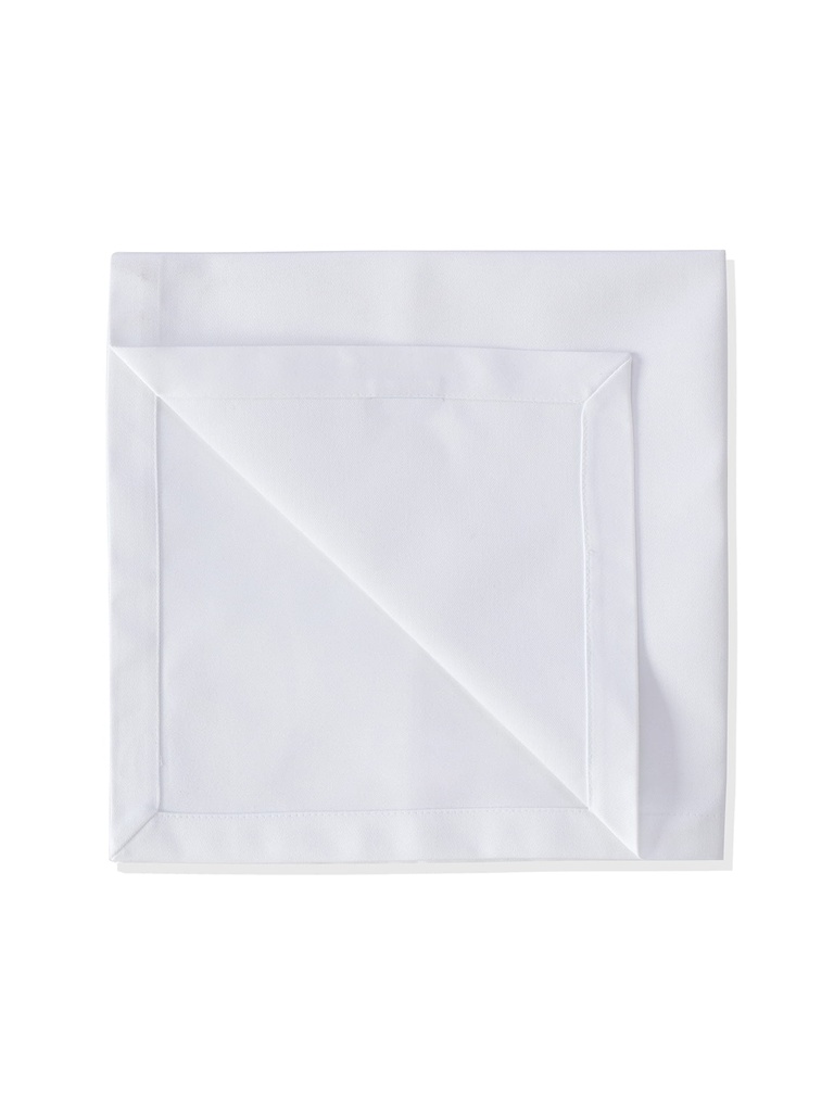[P6804] Guardanapo em tecido, Linha Bari (50% poliéster 50% algodão) (Branco, 40x40cm)