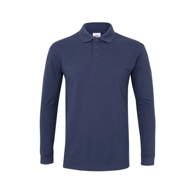 [P6947] Polo masculino manga comprida, modelo ML I VELILLA (Azul Royal, XS)