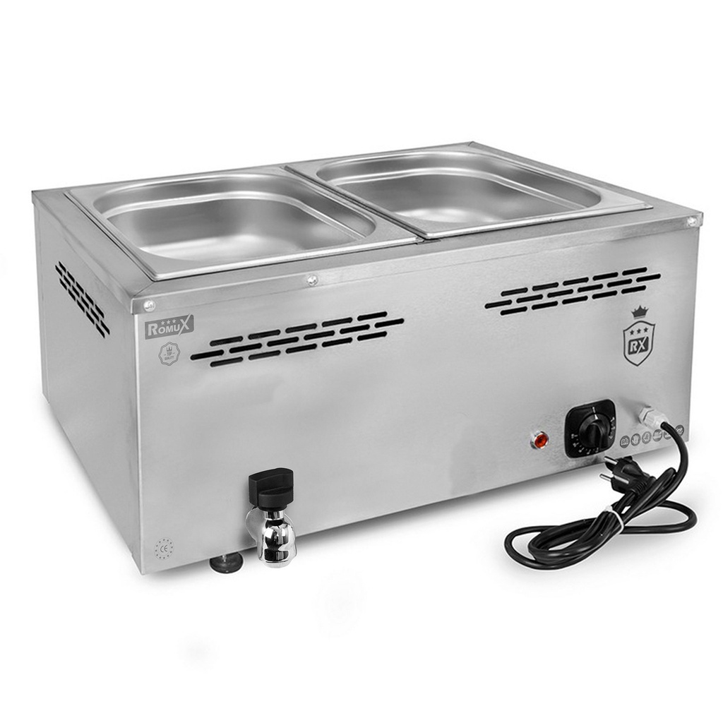 [ROMU7381-88] Banhos Maria I 2 cubas GN 1/1 com torneira I Romux