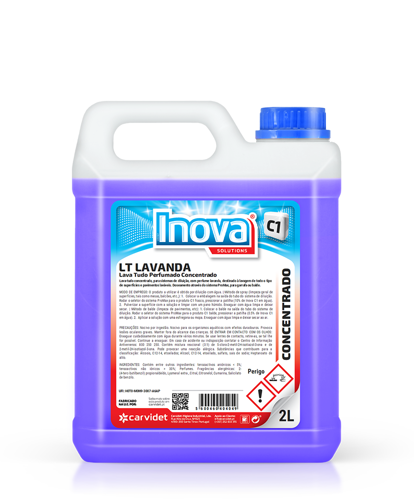 [CARV008133-DSD11112] C1-LT Lavanda, 2 litros: Lava tudo concentrado perfumado para superfícies laváveis I INOVA