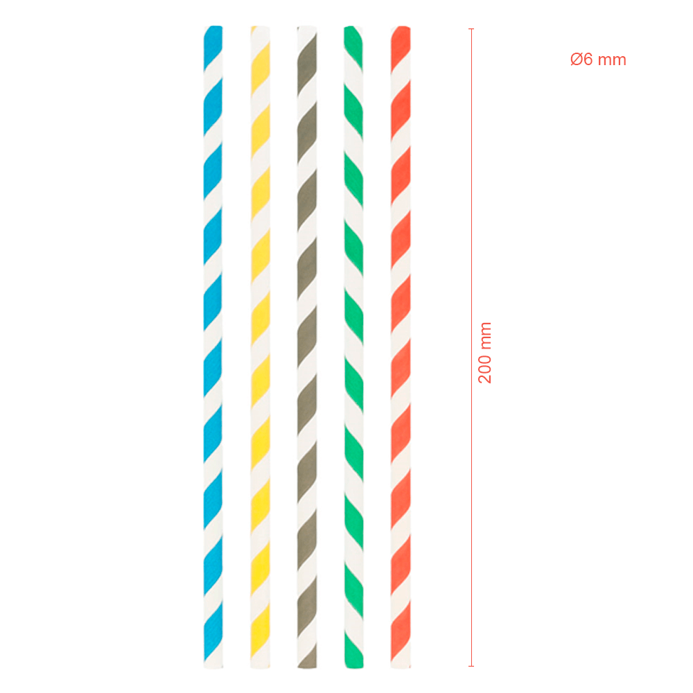 [COPO008153] Palhinha reta de papel às riscas I 0,6x20 cm (Pack de 250 unidades)