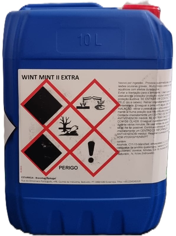 [BREN008246] WINT MINT II EXTRA, 10 kg: Detergente/desinfetante manual para superfícies, loiça e utensílios (Biocida TP4) I BRENNTAG