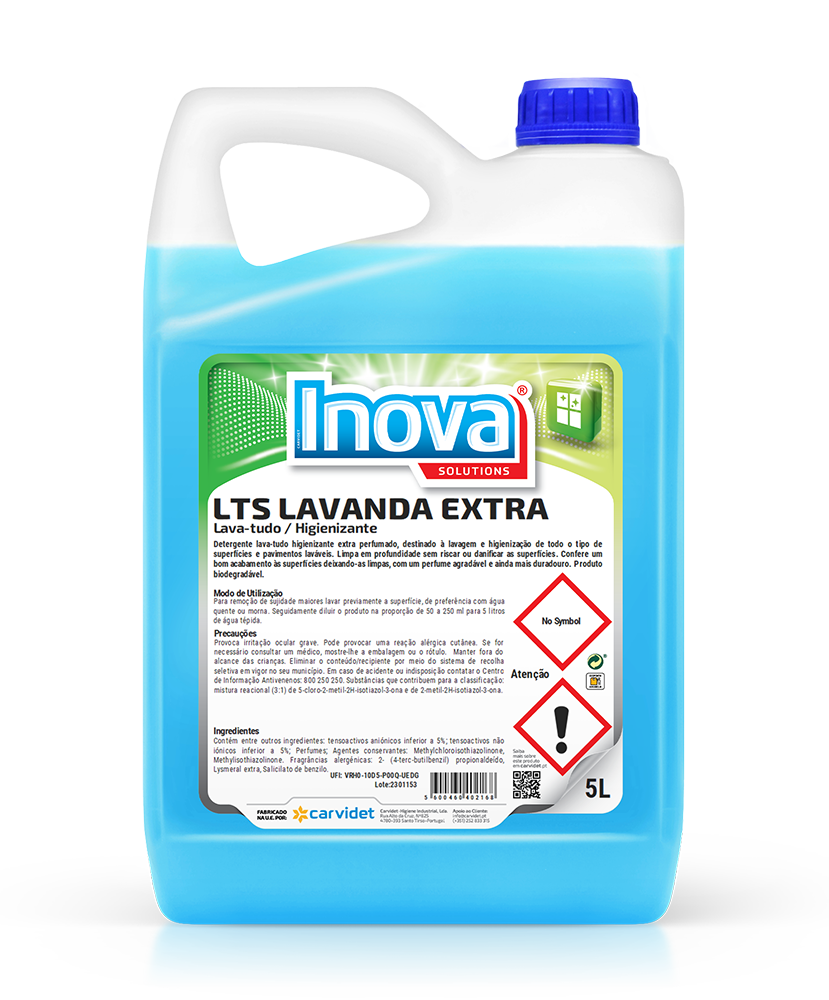 [CARV009018-DGI21235] LTS LAVANDA EXTRA, 5 litros: Detergente lava tudo higienizante extra perfumado I INOVA