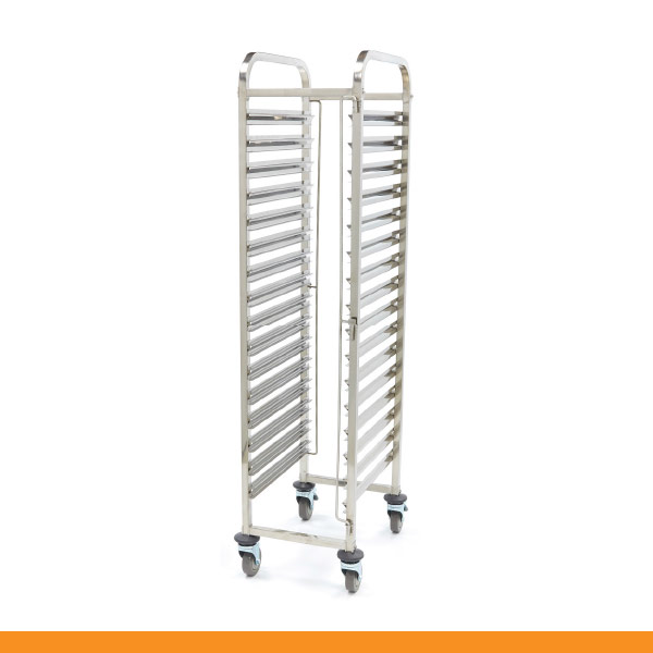 [ACTI009082] Carro de transporte de tabuleiros em inox I 18 níveis I tubo 25x25mm (cópia)