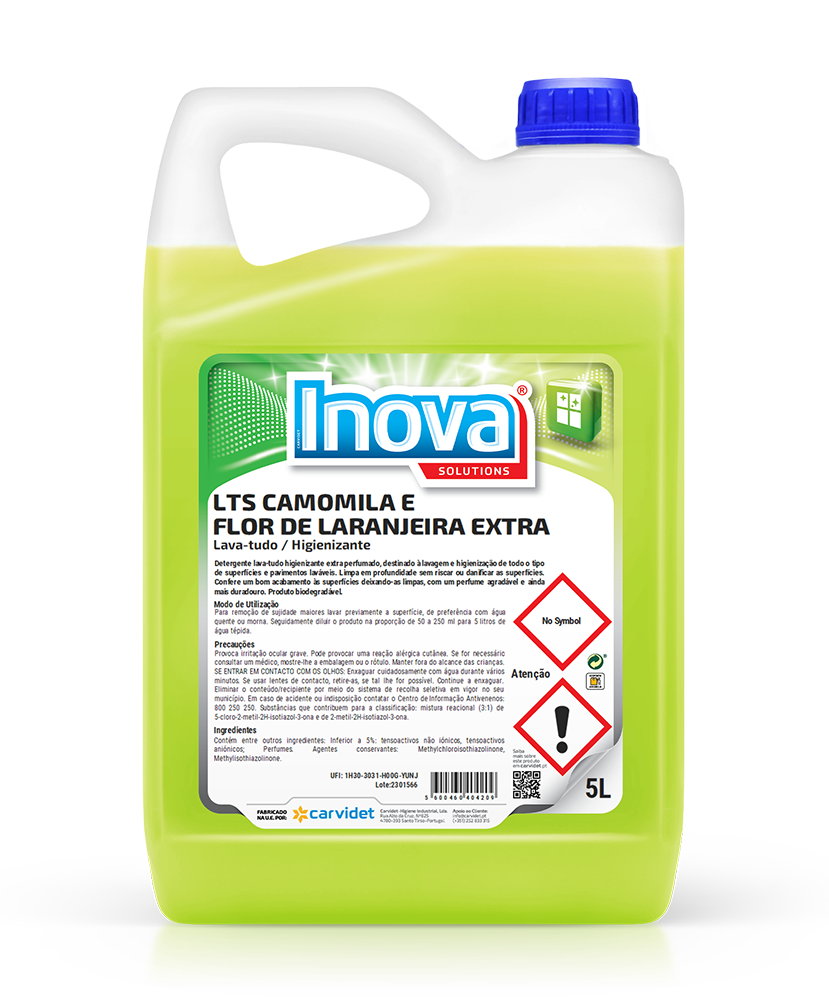 [CARV009147-DGI2126] LTS CAMOMILA e FLOR DE LARANJEIRA EXTRA, 5 litros: Detergente lava tudo higienizante extra perfumado I INOVA