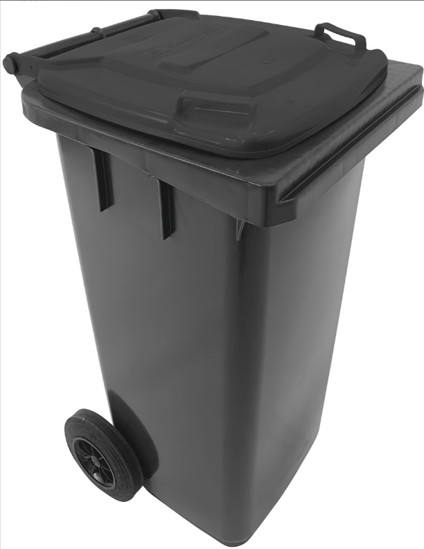 [DOMP009185-601] Contentor com rodas I tampa cinza e fundo cinza I 555x470x905mm I 120 litros