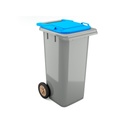 Contentor BIOLOGIC com rodas I tampa azul e fundo cinza I 555x460x900mm I 120 litros