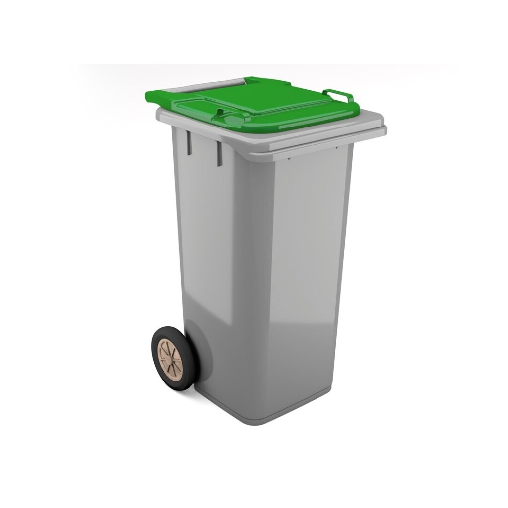 [PRAC009244-02040716] Contentor BIOLOGIC com rodas I tampa verde e fundo cinza I 555x460x900mm I 120 litros