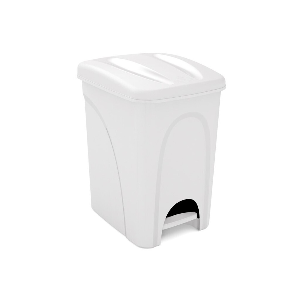 [PRAC009254-2040810] Balde do lixo com pedal e tampa I Branca I 300x195x355mm I 10 litros