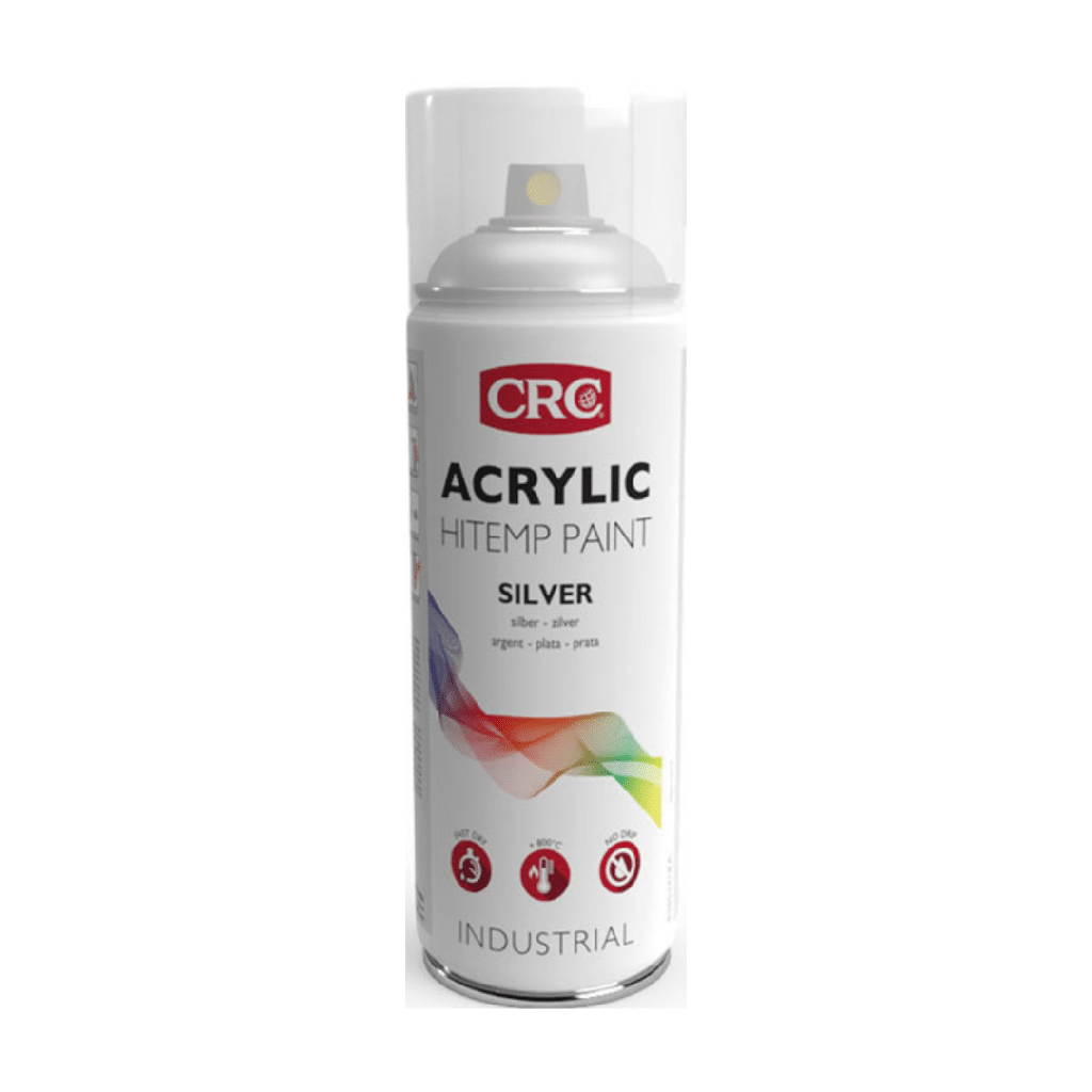 [CRC009372-1030896] Acrylic Hitemp Paint Silver 400ml: Protege o metal de altas temperaturas até 800º I CRC