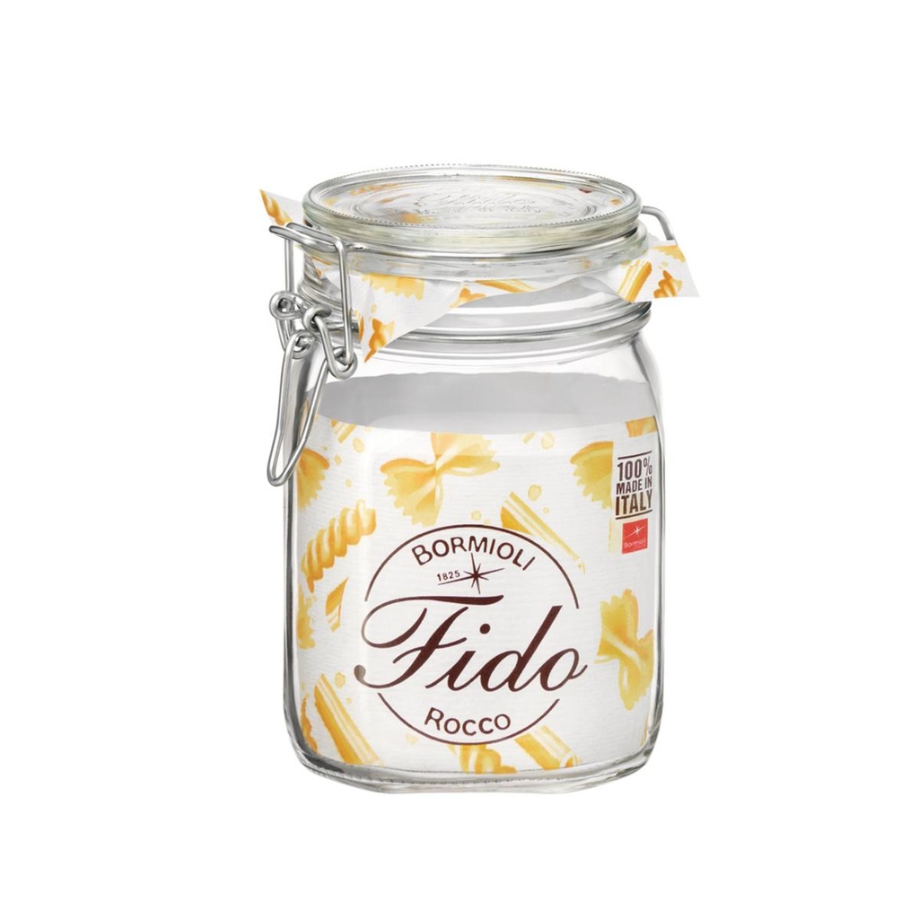 [BORM009652] Frasco hermético em vidro tipo pote de conservação I modelo: FIDO I Capacidade: 1 litro I BORMIOLI ROCCO